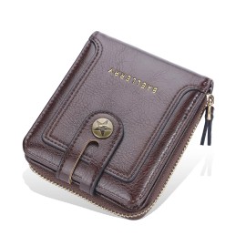 Unbranded Mens Retro Wallet with Zipper Leather Bifold Purse ID Window Coin Pocket US SHIP - Coffee