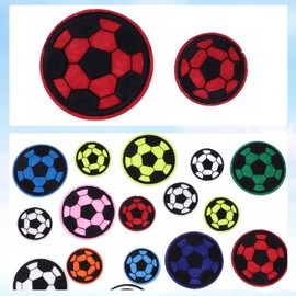 48Pcs Soccer Ball Embroidered Patches, Sports Iron and Sew On Applique Patches for Clothes Bag Hats Backpacks Jackets Shirt DIY Craft Repair