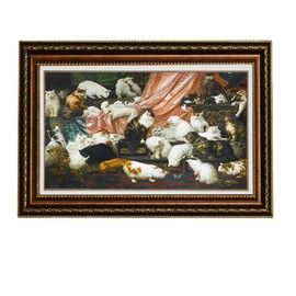 ELITEART-My Wife's Lovers by Carl Kahler Oil Painting Reproduction Giclee Wall Art Canvas Prints Framed Size:26"x 36"