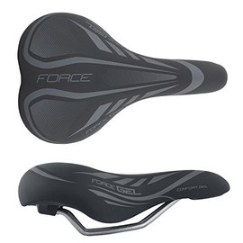Force 80376 Bicycle Saddle Comfort Saddle with GEL Black 10.8 x 6.8 inches (275 x 174 mm)