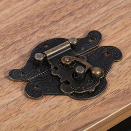 Cabinet Lock Hasp, Antique Retro Vintage Decorative Lock Hasp Pad Chest Lock Plate, Cabinet Furniture Latch, Wooden Jewellery Box Cabinet Lock Hasp (M 66 x 54 mm)