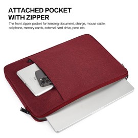 Laptop Sleeve Case for MacBook Pro 14 inch M3/M2/M1 Chip Pro/Max A2918 A2992 A2779 A2442 2024-2022, Surface Laptop 6 5 13.5" Water-Resistant Computer Bag with Accessory Pocket -Wine Red