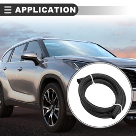 Motoforti Universal Car Fuel Gas Line Hose, 3ft 6AN, Nylon Stainless Steel, Black, 1 Pc