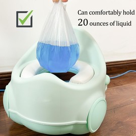 100Pcs Sturdy Disposable Potty Liners for Toddlers Convenient Potty Bags with Elastic Summer Potty Training Toilet Seat Covers for Toddlers Kids Baby(Clear)