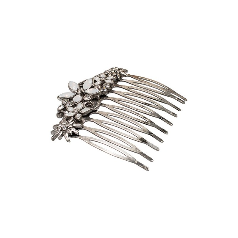 Alpenflüstern Edelweiss Symphony ADV095 Traditional Hair Comb Antique Silver Colour