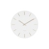 Wall clock Charm steel white w.gold battons small