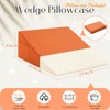 Horbaunal Burnt Orange Bed Wedge Pillow Cover with Zipper Design,