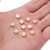 18K Real Gold Plated Non-Tarnish Rose Flower Spacer Beads 6.5x4mm