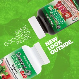 NaturesPlus Source of Life Green & Red Multivitamin - 90 Tablets - With Concentrated Whole Foods - Vegetarian, Gluten Free - 30 Servings