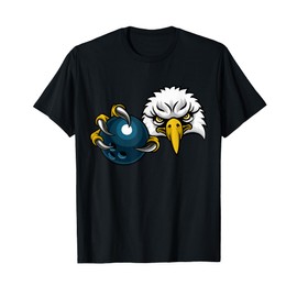 Eagle Hawk Bowling Ball Bald Eagles Cartoon Character T-Shirt