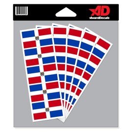 Dominican Repub Flag Sticker Decal for Helmets (Football, Baseball, Softball, Hockey, Lacrosse, Etc.) 50 Stickers The Original Award Decals Premium 20mil Thick Helmet Decals Made in the USA since 1976