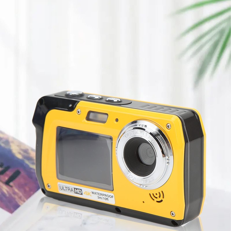 Underwater Camera, 4K 56MP Dual Screen Waterproof Camera with 18X