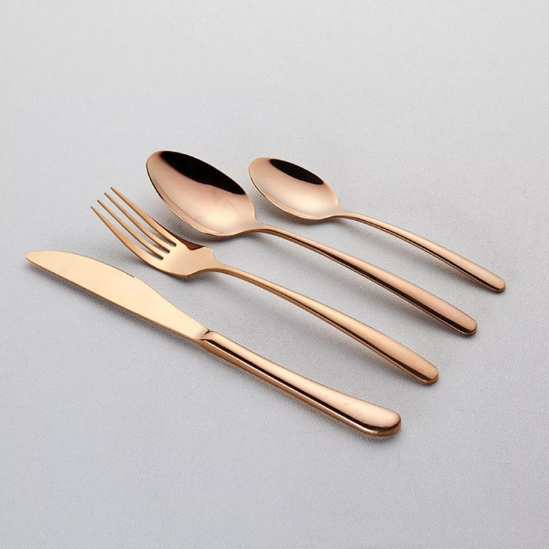 KASABLANCA Juego De Cubiertos De Acero Inoxidable Rosa 16 Pzas