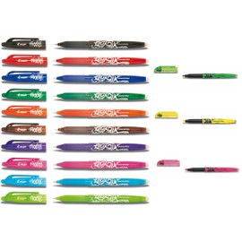Pilot Frixion Big Pack 13 Stifte 10 Tintenroller 0,7 + 3 Textmarker (radierbar) Set BL-FR7 im prakischen Geschenketui - Alle 10 verschiedenen Farben sortiert incl. der neuen Farben, Strichstärke 0,4 mm, zusätzlich 3 verschiedenfarbige Textmarker Frixion