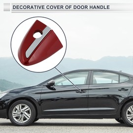 X AUTOHAUX Front Left Door Handle Lock Cylinder Cover for Toyota Corolla 2014-2018 ABS Red 1 Pc