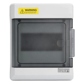6 Way Distribution Protection Box, IP66 DIN Rail Waterproof Transparent Cover Distribution Junction Case DIN Rail Enclosure Box for Electrical Communication 7.9 x 6.5 x 3.9in