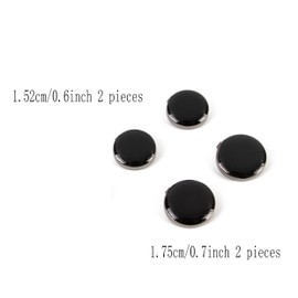 Button covers for men's shirts button cuffs button cover cufflinks for men - imitation cuff chain for tuxedo, business or formal shirts Buttons on cuffs Shirt button (enamel black black)