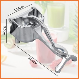 Bamyli Manual Juicer Lemon Squeezer Hand Press Citrus Juicer Aluminium Alloy Fruit Press with Curved Handle Portable Robust Removable Hand Press Fruit Press Dishwasher Safe