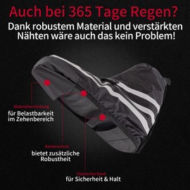 Nogsay Waterproof Overshoes Bicycle, Unisex Rain Overshoes Bicycle Waterproof, Rain Shoes Bicycle Covers, Rain Cover Gaiters for Cyclists with Reflectors, Bicycle Overshoes Rain