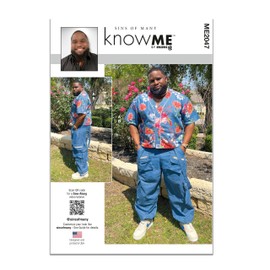 Know Me Men's Jersey Shirt and Jogger Pants Sewing Pattern Kit, Design Code ME2047, Sizes 34-36-38-40-42