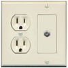 RiteAV (2 Gang Decorative) 15 Amp Round Power Outlet Coax