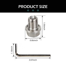 Shakas M14.1 x 1.5 Oversize Piggyback Oil Drain Plug, Stainless Steel Self-tapping Repair Screws with O-ring and L-wrench, Oil Pan Drain Plug Repair Kit, for Most Cars (Silver)