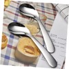 ORFOFE 2pcs Stainless Steel Angled Spoon Fork Assistive Utensils for