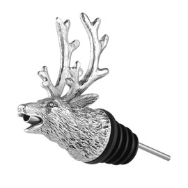 Happy Hour Majestic Stag Head Wine Pourer - Stopper, Aerator, and Perfect Pourer