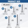 145 PCS Self Tapping Screws for Metal – 410 Stainless