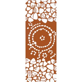 Kyoyu Tenugui Hand Towel, Injection-Dyed, 13.4 x 35.4 inches (34 x 90 cm), Jomon Tenugui Honpo, Komakino Stone Circle