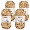 Reessy Chenille Yarn 400g(4×100g), Super Soft Chunky Wool Set, Thick