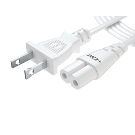 Universal 2-Slot White Power Cord for Tv Electronics and Laptops 6Ft
