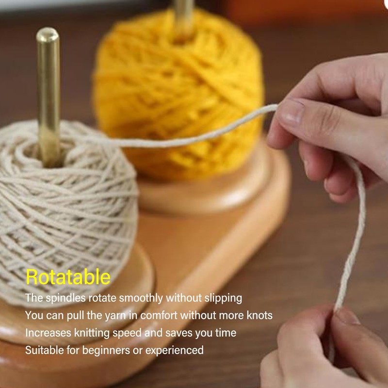 Double Yarn Holder Detachable Rotatable Large Capacity Yarn Ball Stand