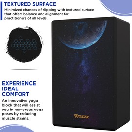 RDX Yoga Block Set, Non-Slip High-Density Eva Foam Brick for Pilates Flexibility Body Balance, Easy Grip Surface for Stability Strength Training Deepen Poses Exercise Office Home Gym, 23x15x9.8CM