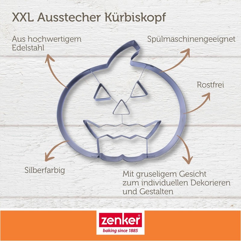 ZENKER XXL Cookie Cutter Pumpkin Head