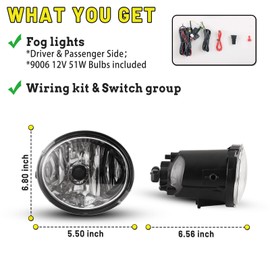 Fog Lights Lamps Assembly fit for Toyota Sequoia 2001-2007 Tundra 2000-2006 Driver Passenger Replacement,CBUS30-0076-09