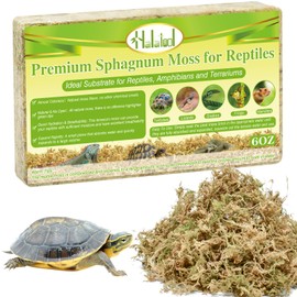 Halatool 6OZ Natural Sphagnum Moss Substrate for Reptiles - Terrarium Bedding with 72H Moisture Retention, Safe for Bearded Dragons, Geckos & Snake Shedding