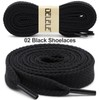 DELELE Flat Fat Shoe Laces: 5/8 Inches Wide Black Athletic