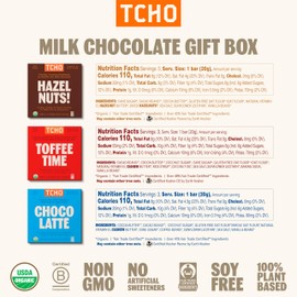 TCHO Milk Chocolate Gift Box | Plant Based, Organic & Fair Trade Cashew, Oat-Milk Chocolate Bars | Non GMO, Non-Dairy, Vegan, Soy Free | Perfect for Gifting | 6 Bars (2.1oz each)