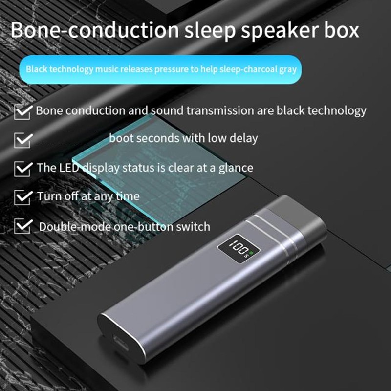 Denash Bone Conduction Bluetooth Pillow Speaker, 15-Hour Sleep Speaker with