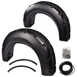 PIT66 4 Pcs Fender Flares, Compatible With 2009-2014 Ford F150 Styleside(NOT For Platinum and Raptor models), Wheel Flares Set Paintable Riveted Smooth Matte Black Pocket Style