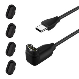 Seminer Ladekabel für Garmin Uhr, USB Ladekabel für Garmin Fenix, Ladekabel mit Staubstecker für Garmin Vivoactive 3/4/4S, Vivomove 3/3S, Fenix 5/5X/5X Plus etc(1M)