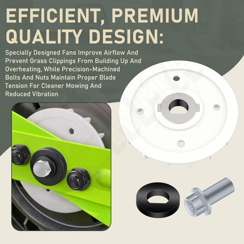 DECKMAN Lawn Mower Blade Part Kit (Part Fan/Bolts/Nuts & Washer