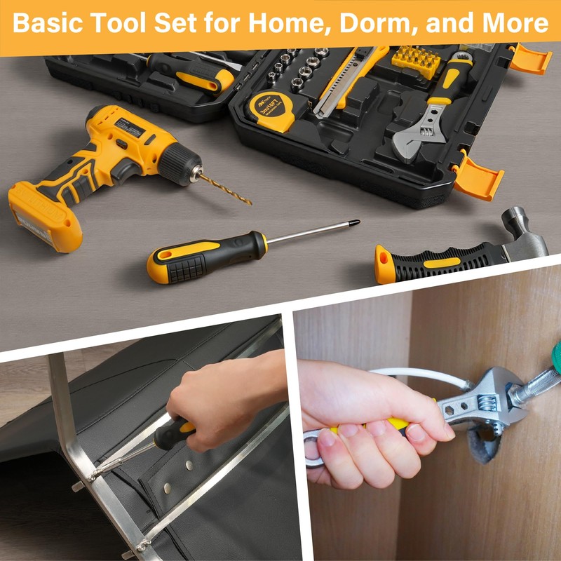 Drill Set, Tool Kit with 8V Power Cordless Drill, Household
