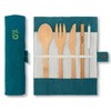 Bamboo Cutlery Set | Eco Travel Set with Carrying Pouch
