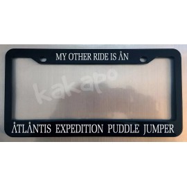 Unbranded Atlantis Expedition Puddle Jumper Stargate Fans Glossy Black License Plate Frame