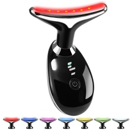 VGY 7-in-1 True Beauty Glow Facial Massager, Multifunctional Electric Red Light Therapy for Women (Black)