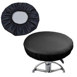 alblinsy hefei 2PCS Round Faux Leather Bar Stool Cover Waterproof Seat Cushion Chair Slipcover Home Office Restaurant Library Office Chair Protector Cover Slipcover Black 33cm/12inch