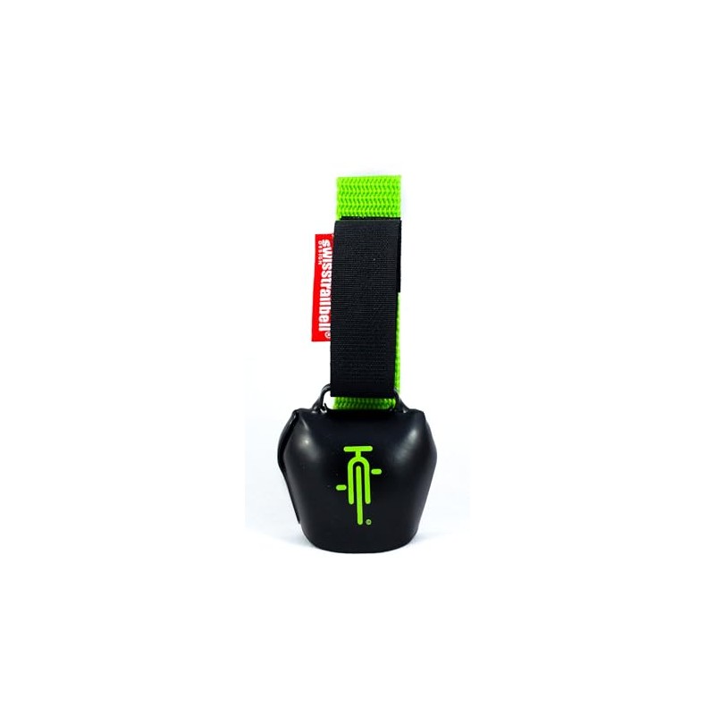 swisstrailbell® Mexico Edition Deep Black: GreenBike, Green Band, Bicycle Bell,