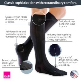 mediven for Men Classic, 30-40 mmHg – Calf High Compression Stockings, Closed Toe Leg Circulation for Men, Compression Dress Socks, Leg Support Compression Coverage, VI-Extra-Wide-Tall, Black
